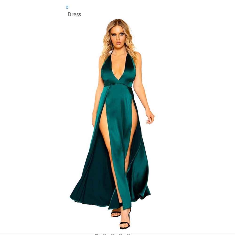 Emerald green long dress size m